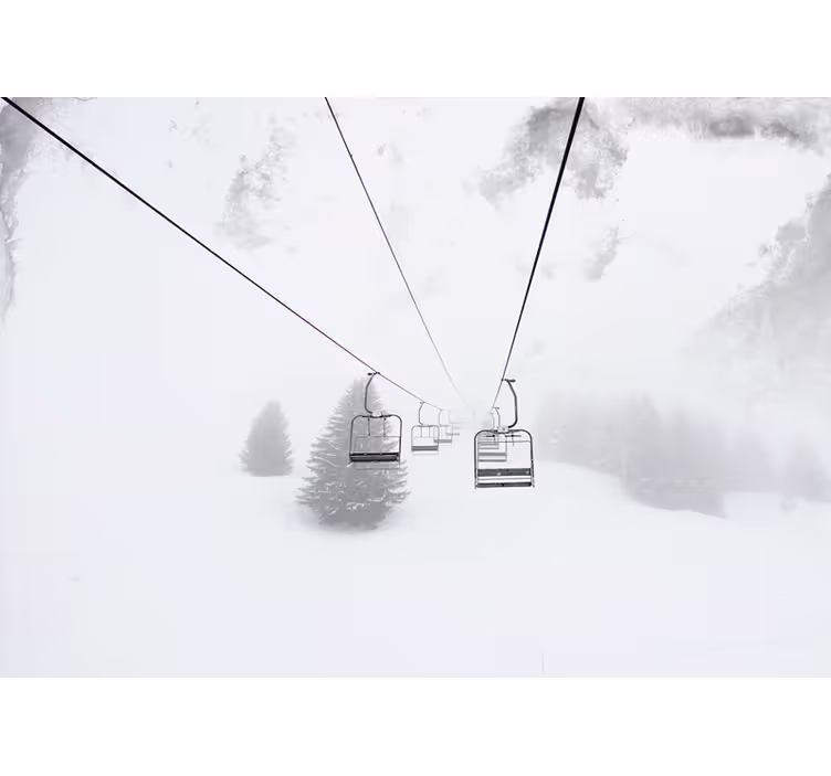 Fototapet fjell skiheisutsikt - Tenstickers