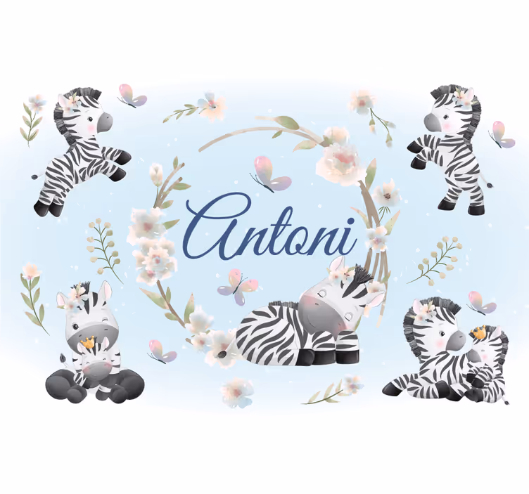 Fototapet dyr zebra leketid design - Tenstickers