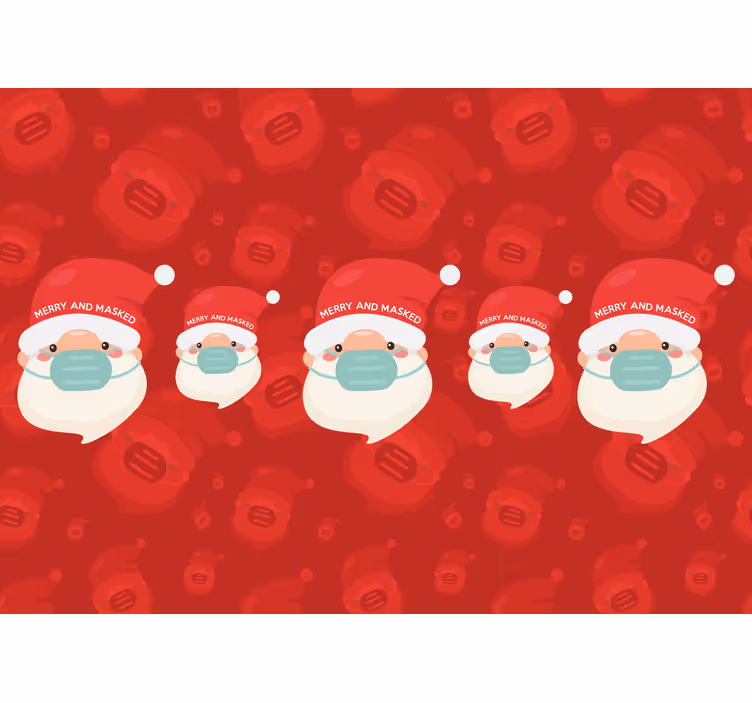 Jul fototapet nisse med maske - Tenstickers