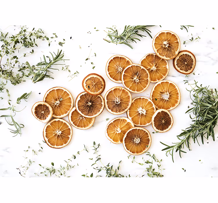 Tørket sitrus eleganse fototapet blomster - Tenstickers