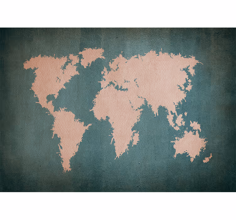 Fototapet verdenskart globalt kontur - Tenstickers