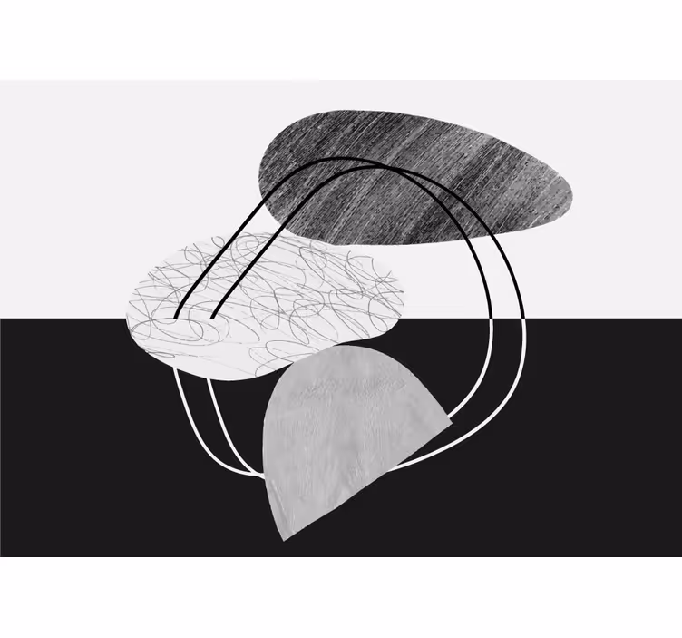Fototapet abstrakt geometriske monokrome former - Tenstickers