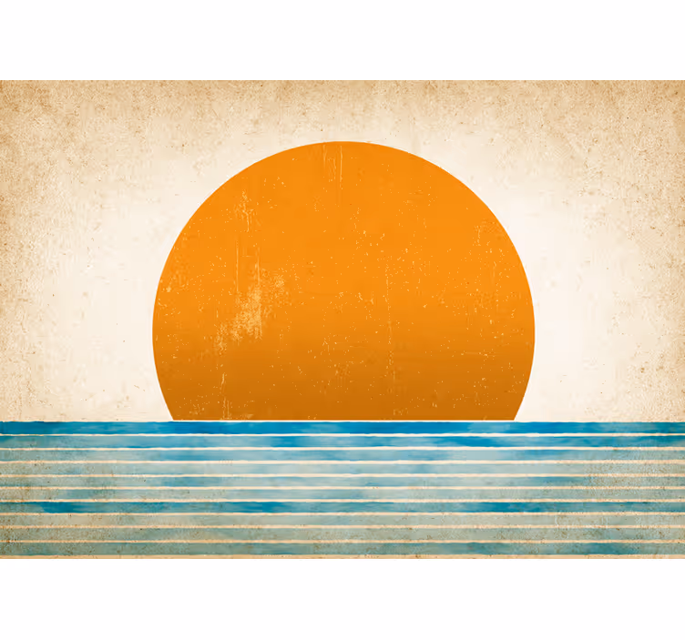 Fototapet landskap solnedgang over vann - Tenstickers