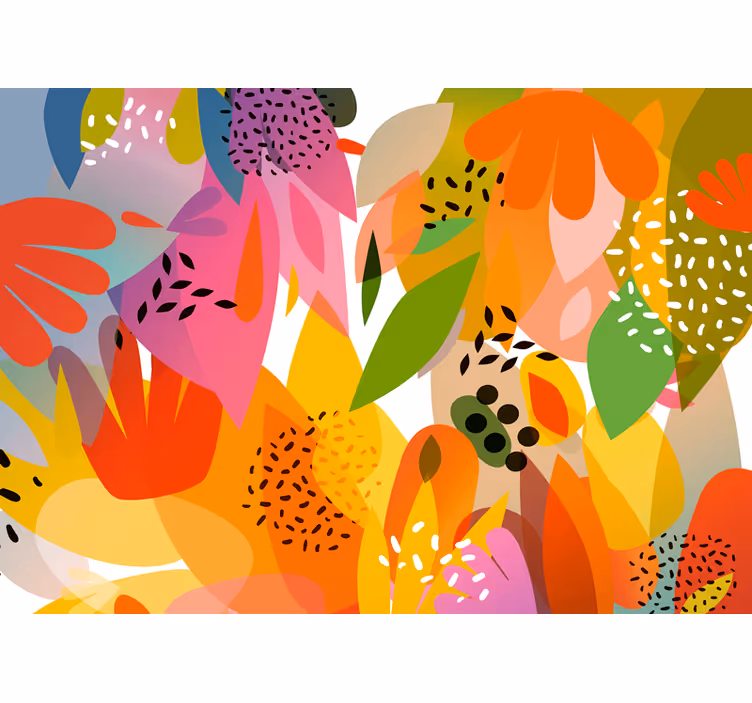 Fototapet blomster fargerik blomsterkollage - Tenstickers