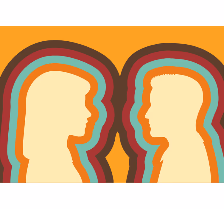 Folks ansikter design fototapet abstrakt - Tenstickers