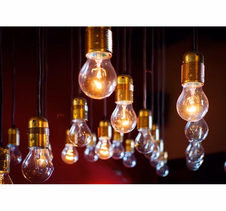 Fototapet kjøretøy edison lyspærekluster - Tenstickers