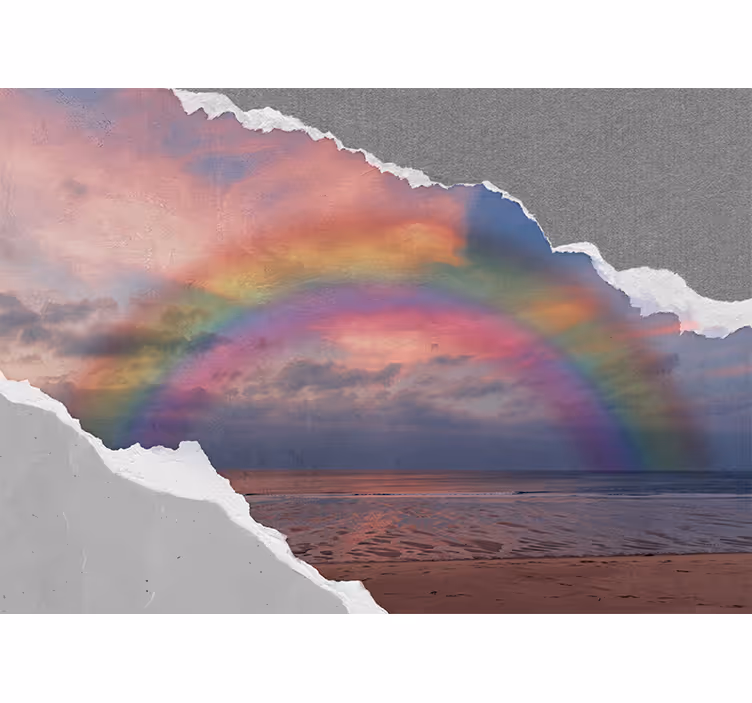 Livlig regnbuebue Fototapet himmel - Tenstickers