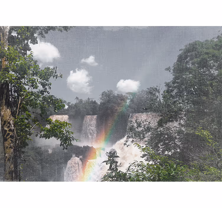 Fototapet foss regnskog fossefall scene - Tenstickers