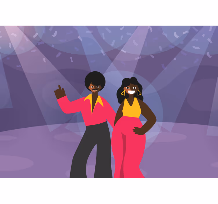Fototapet musikk disco dansende par - Tenstickers