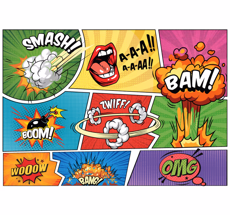 Fototapet urban kunst tegneserieaction - Tenstickers