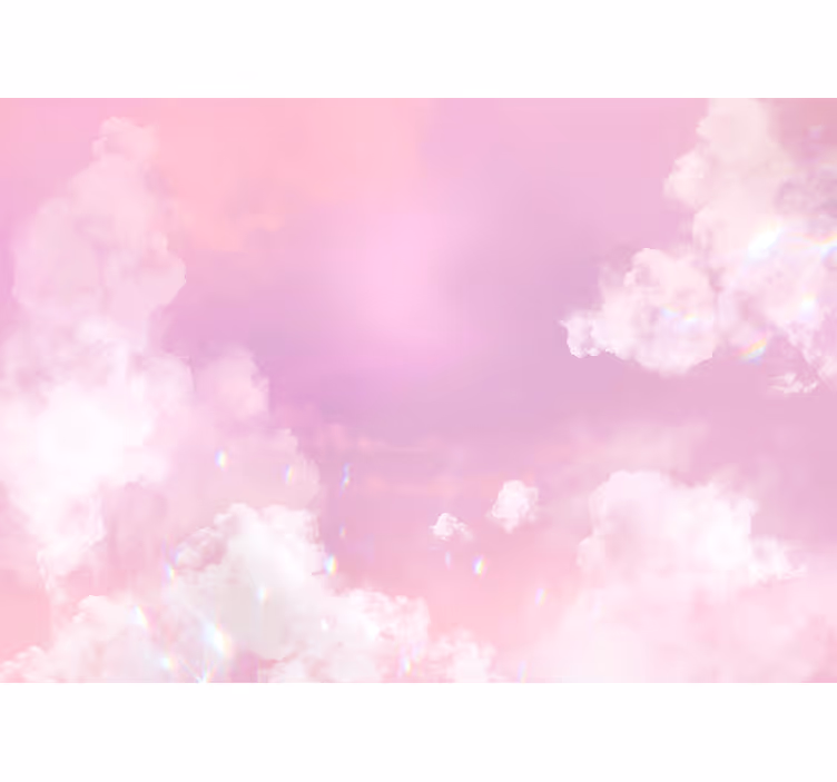 Hvite skyer rosa himmel fototapet ungdom - Tenstickers