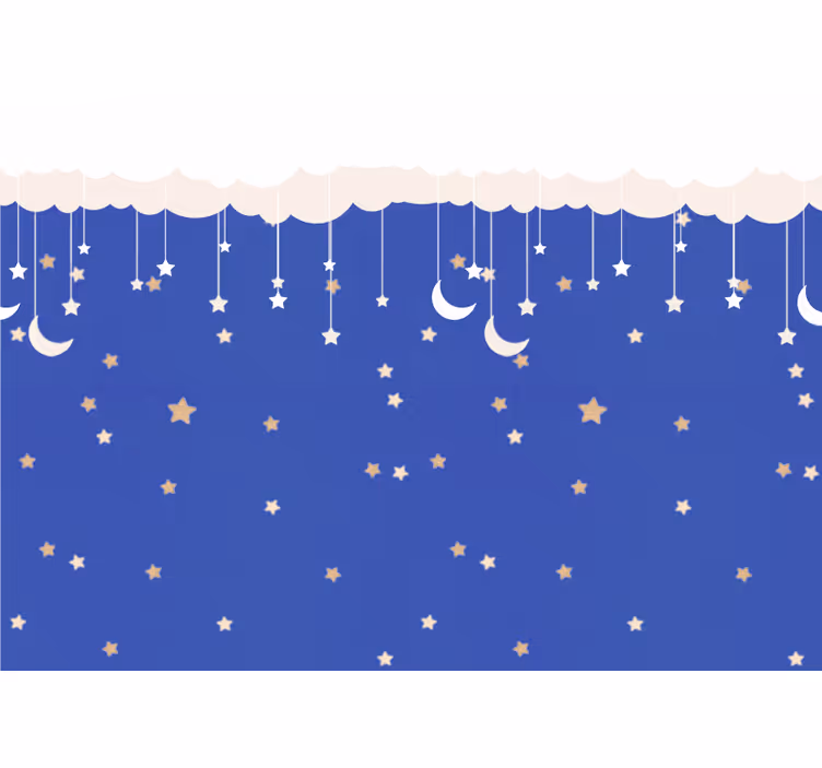 Fototapet spedbarn nattens himmel eventyr - Tenstickers