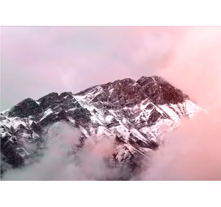 Fototapet fjell snødekt fjelltoppen - Tenstickers