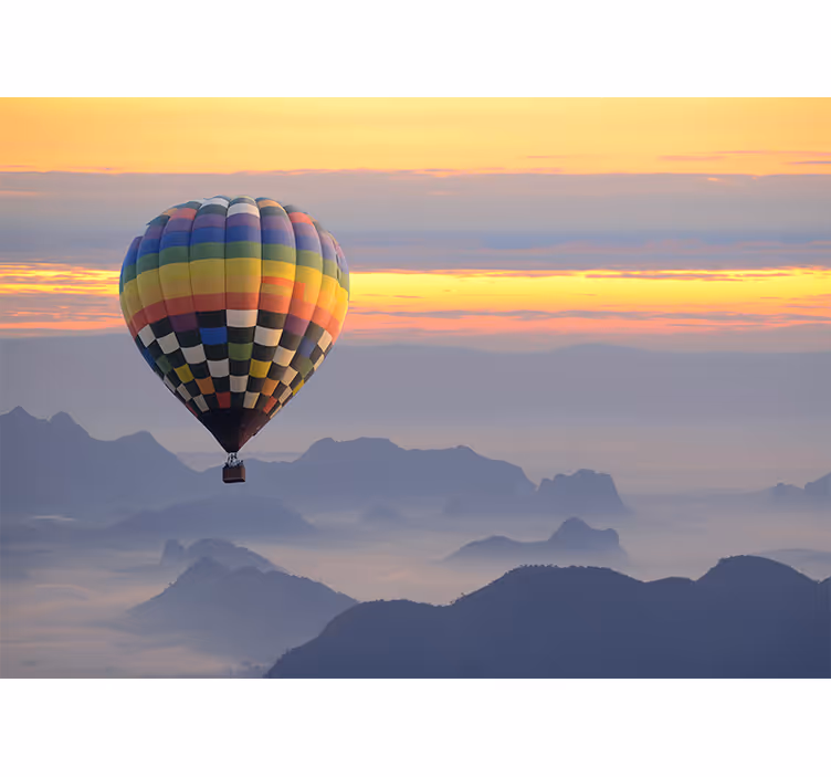 Fototapet kjøretøy luftballongeventyr - Tenstickers