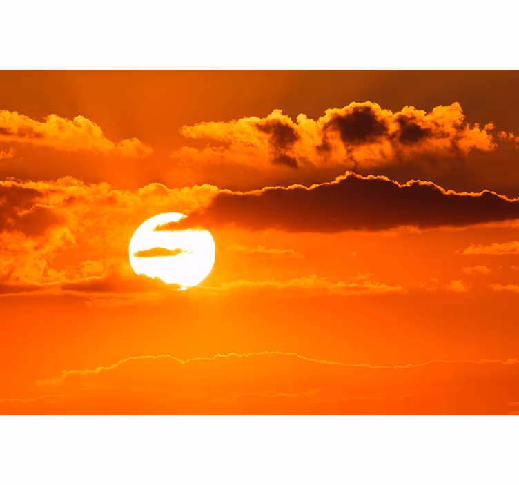 Fototapet himmel solnedgang over skyer - Tenstickers