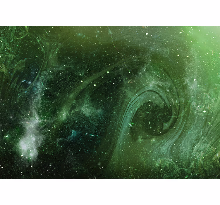 Fototapet verdensrommet kosmisk grønn virvel - Tenstickers
