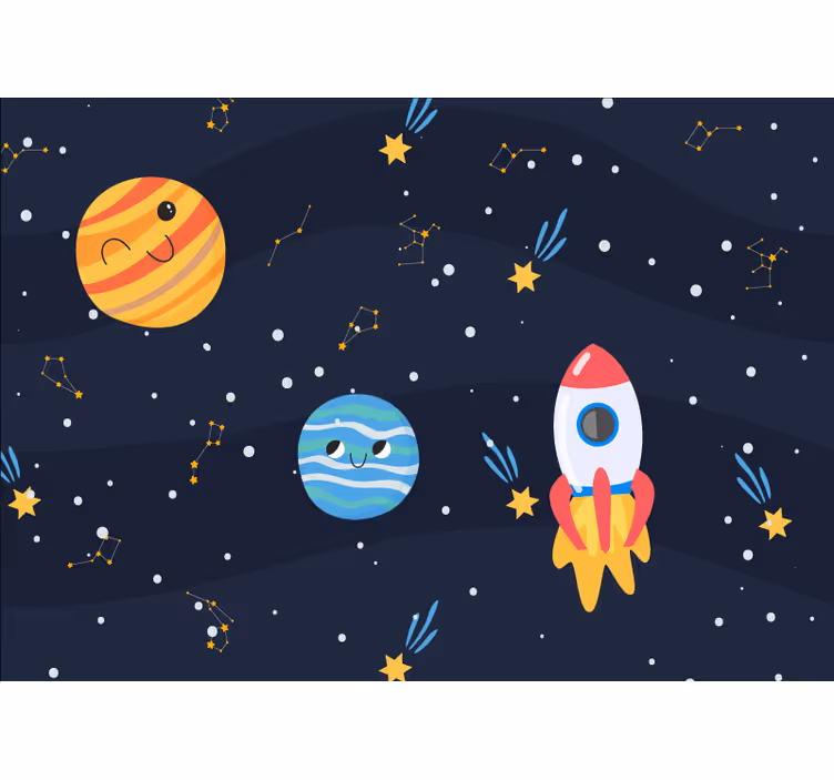 Fototapet verdensrommet leken planetutforskning - Tenstickers