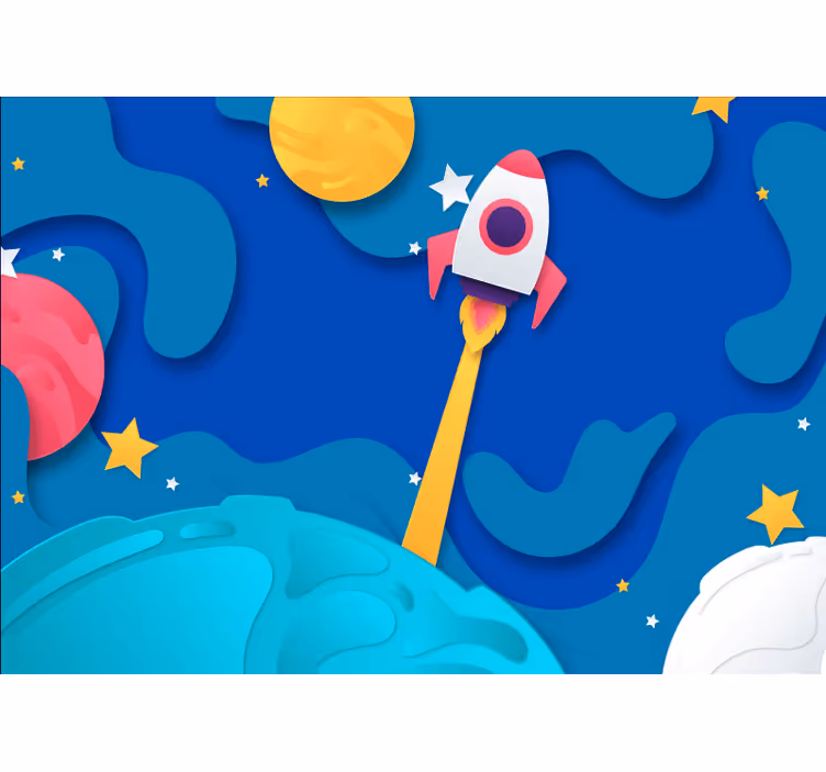 Fototapet fantasi rakettutskytning eventyr - Tenstickers