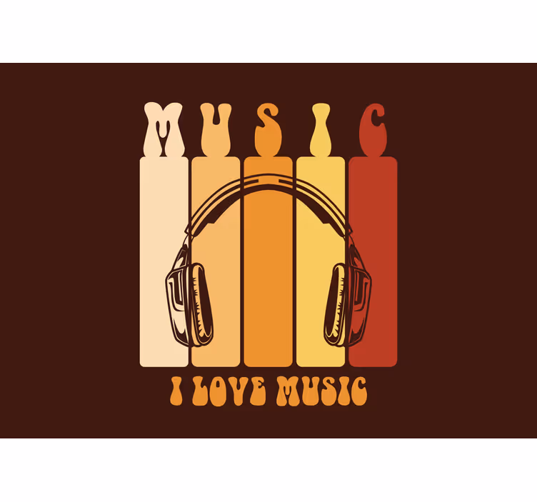 Fototapet musikk hodetelefoner grafikk - Tenstickers
