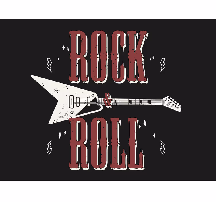 Rock n 'roll med gitardesign fototapet ungdom - Tenstickers