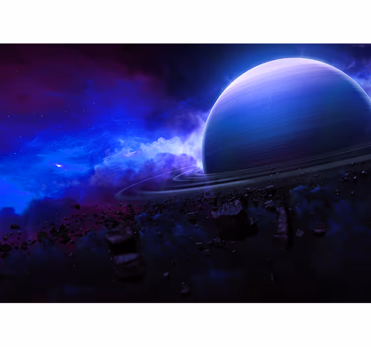 Fototapet verdensrommet stjernespekket planetvisning - Tenstickers