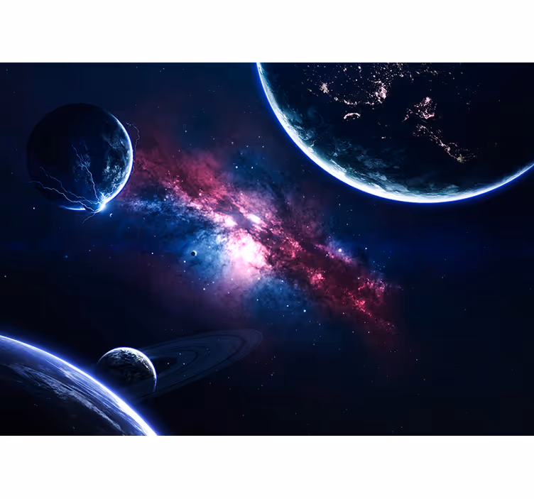 Planeter i universet fototapet verdensrommet - Tenstickers