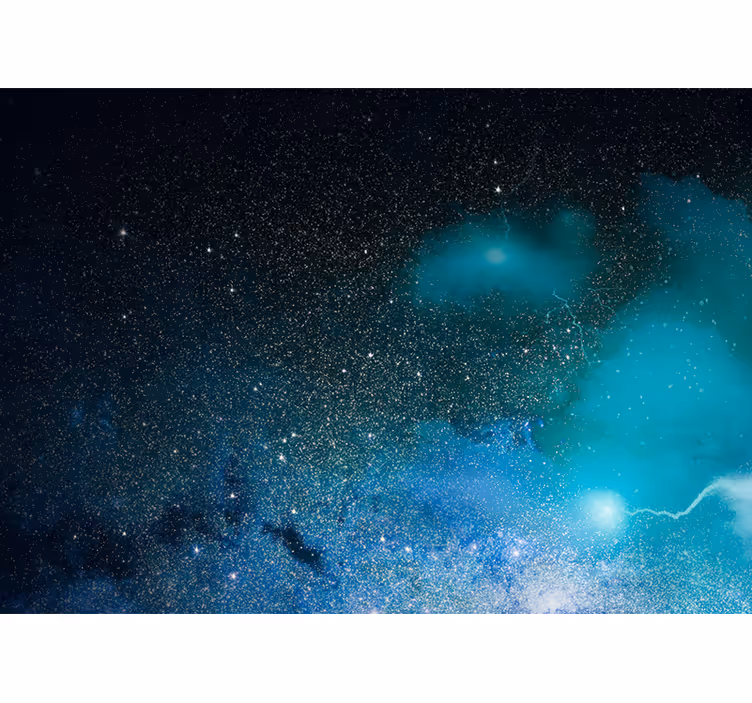 Univers kollisjon blå fototapet verdensrommet - Tenstickers