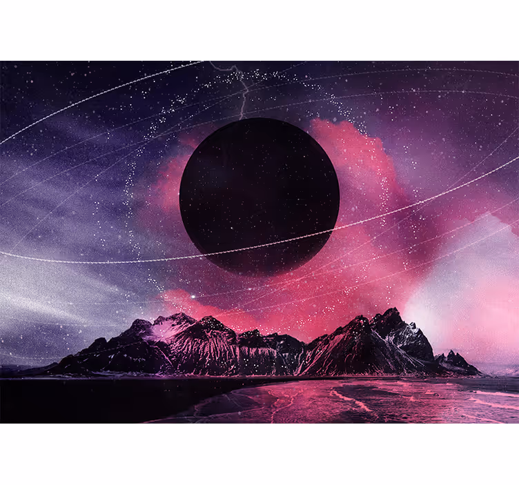Fototapet verdensrommet kosmisk svart planet - Tenstickers