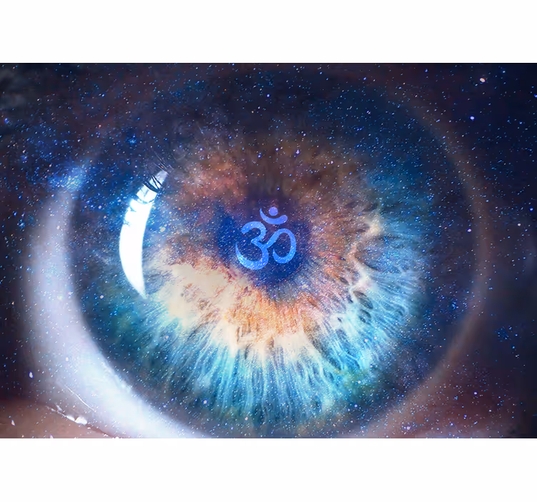 øye med ohm -tegn fototapet verdensrommet - Tenstickers