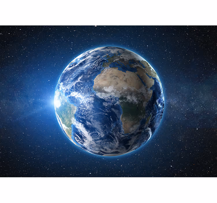 Planeten jorden i verdensrommet fototapet verdensrommet - Tenstickers