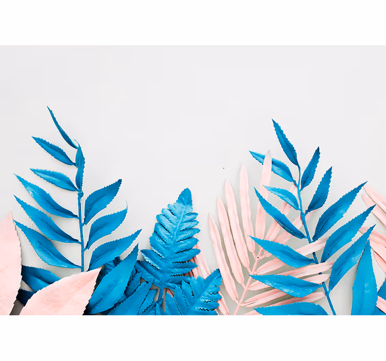 Fototapet natur med tropisk bladdesign - Tenstickers