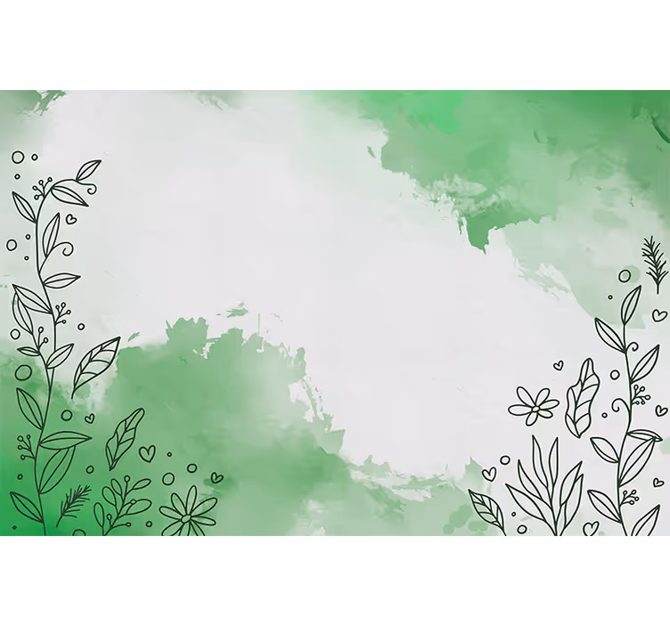 Minimalistiske planter fototapet blomster - Tenstickers
