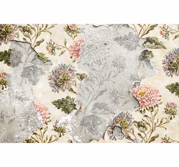 Fototapet blomster vintage blomsterdesign - Tenstickers