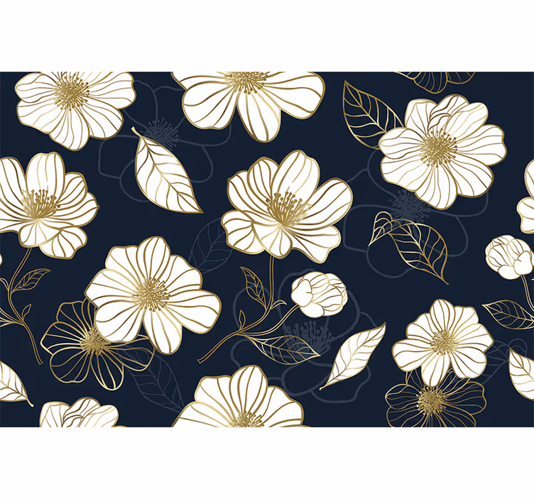 Fototapet blomster elegant botanisk arrangement - Tenstickers