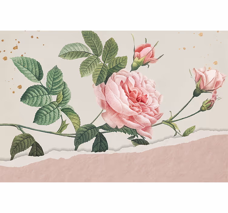 Fototapet blomster rosa rosenbukett - Tenstickers