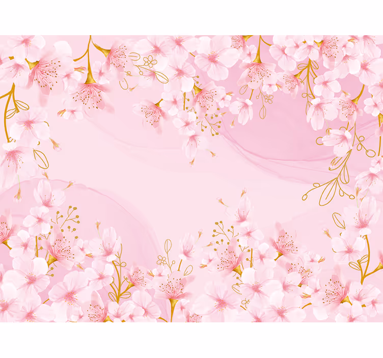 Fototapet blomster kirsebærblomst eleganse - Tenstickers