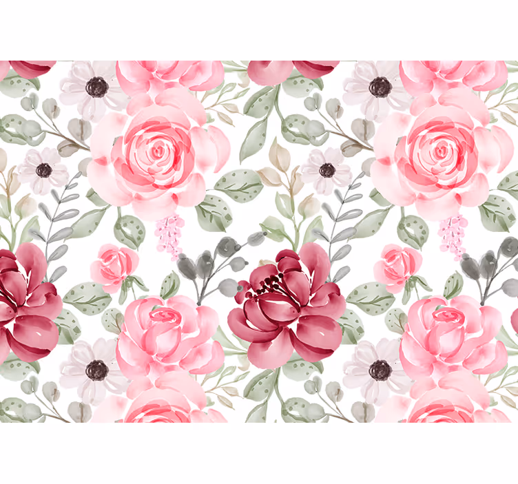 Fototapet blomster blomstrende mønster - Tenstickers