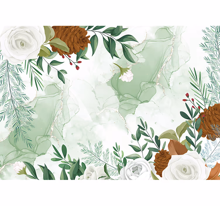 Elegant blomsteroppsats fototapet blomster - Tenstickers