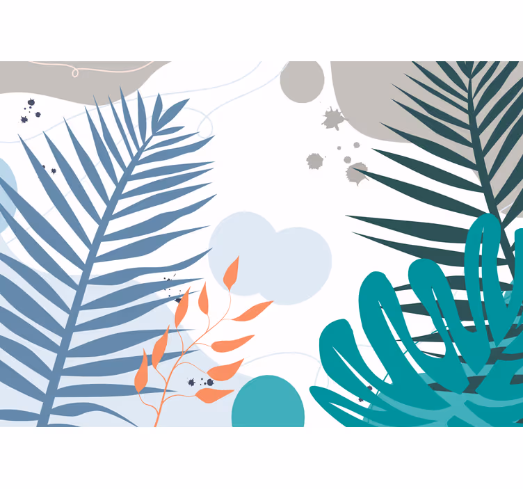 Fototapet natur stiliserte bladmotiver - Tenstickers