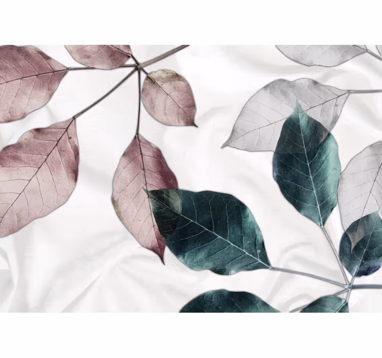 Fototapet blomster med subtile bladmotiver - Tenstickers