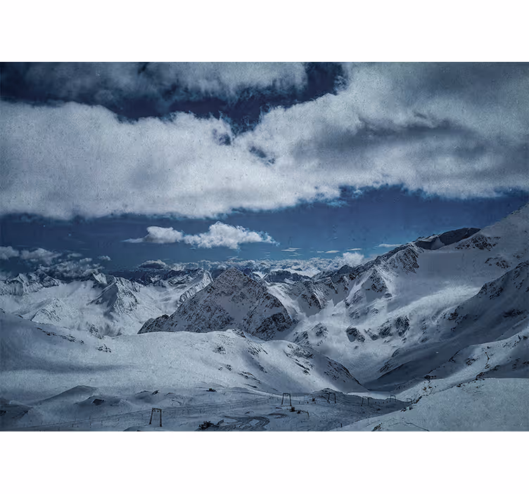 Fototapet fjell snødekte fjelltopper - Tenstickers