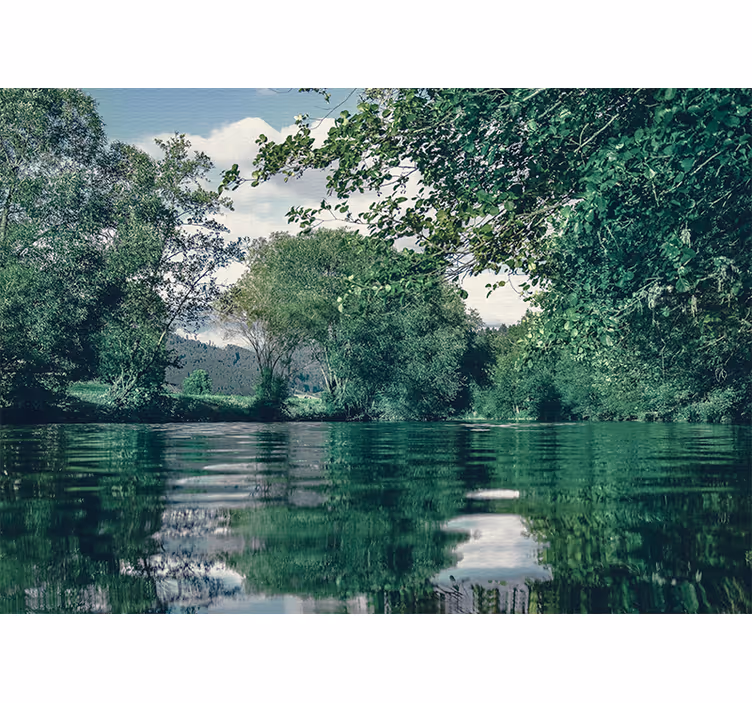 Fototapet natur rolig elvelandskap - Tenstickers