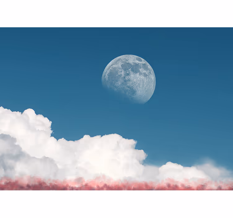 Fototapet himmel måne skyutsikt - Tenstickers
