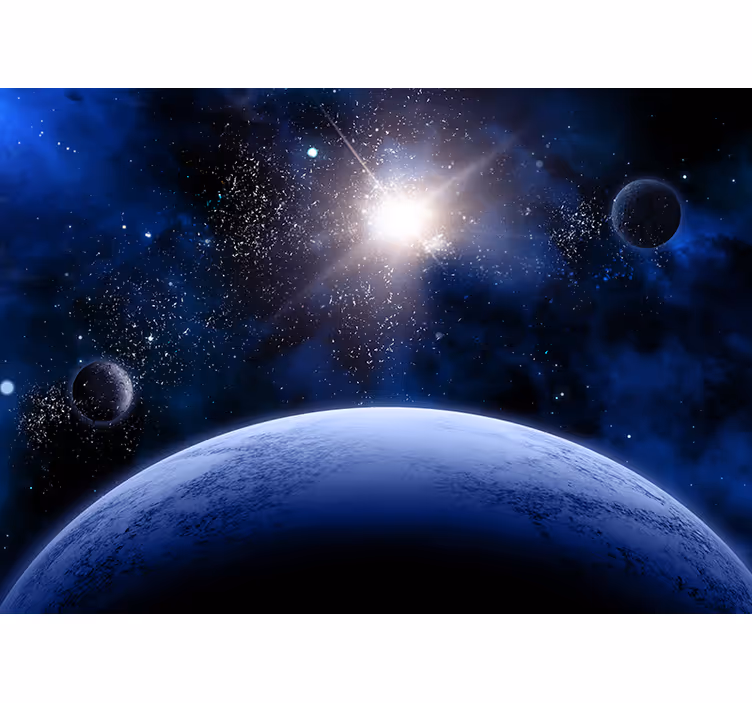 Fototapet verdensrommet himmelsk orbital perspektiv - Tenstickers