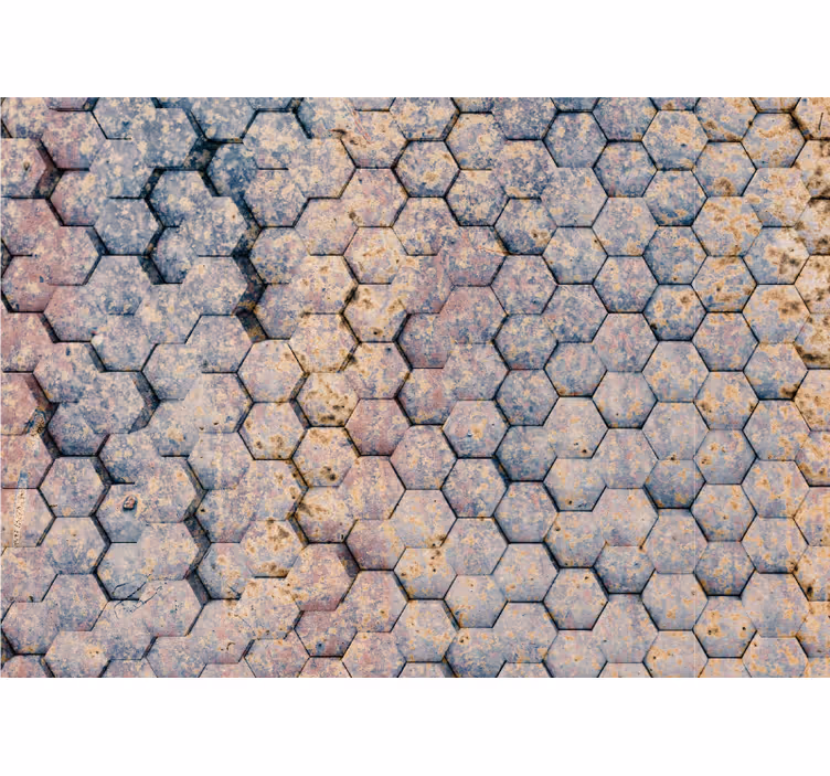 Fototapet tekstur hexagonal steinmønster - Tenstickers