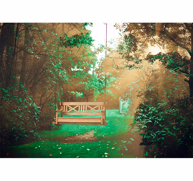 Tre huske cottagecore utsikt fototapet natur - Tenstickers