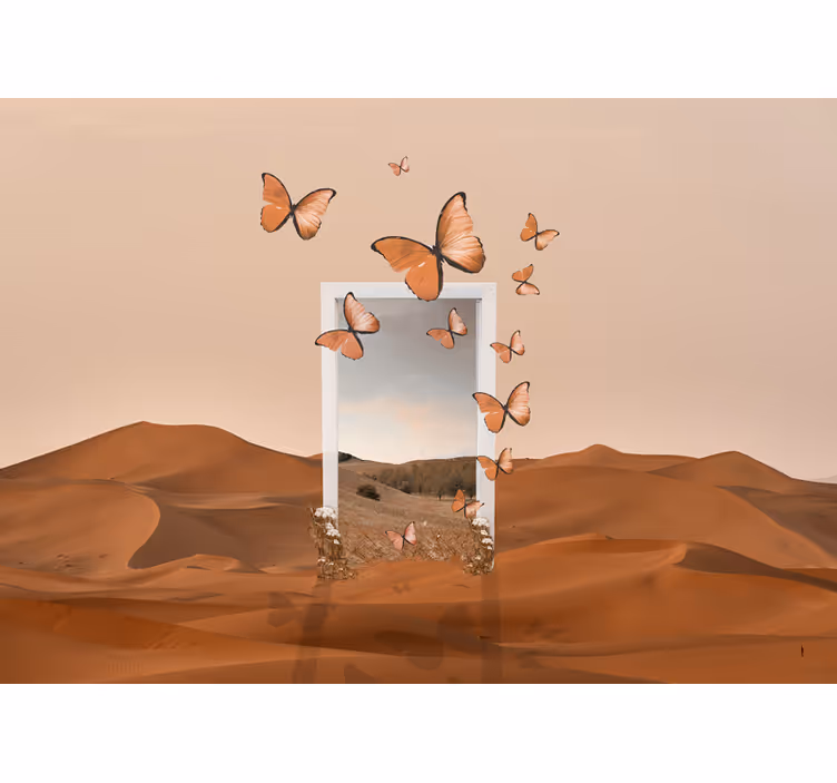 Flygende sommerfugler fototapet natur - Tenstickers