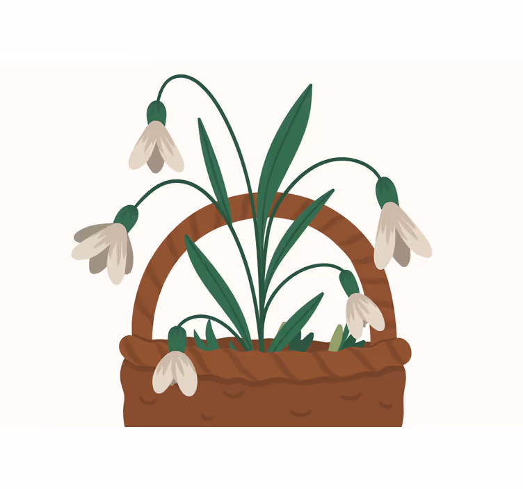 Fototapet blomster delikate snøklokker - Tenstickers
