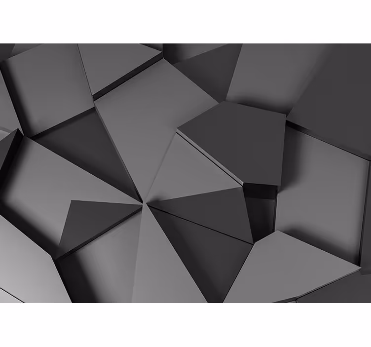 Grå geometriske 3d-former fototapet 3d - Tenstickers