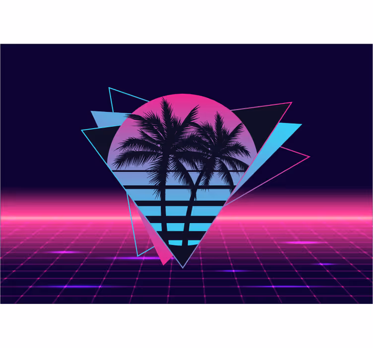 Fototapet sagn retro palm geometri - Tenstickers